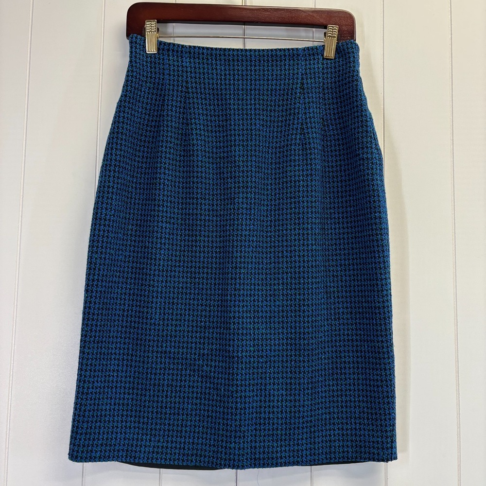 Vintage Norton McNaughton Dark Academia Houndstooth Pencil Skirt Women Size 6